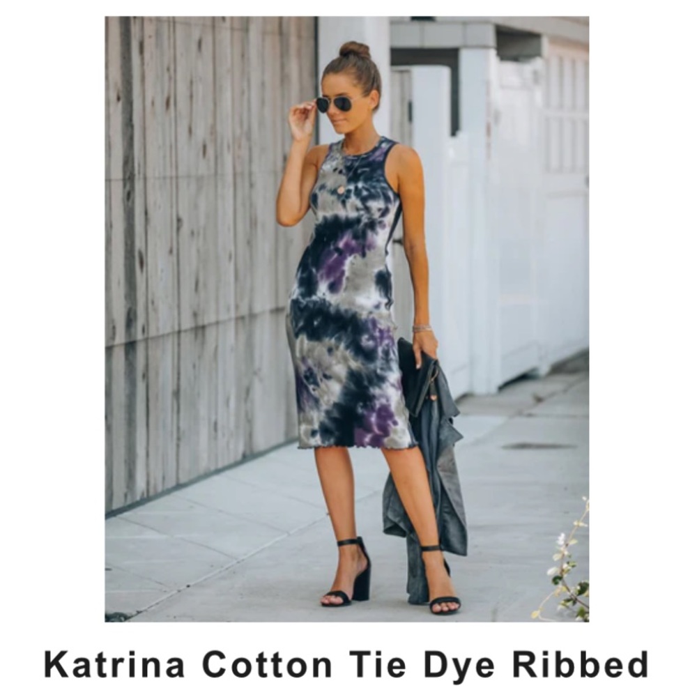 Vici Katrina ribbed racerback tie dyed dress